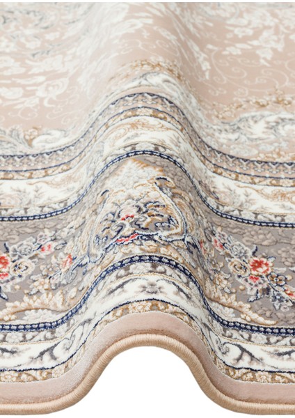Persian Per 01 Beige Klasik Desenlere Sahip Yüksek Dokuma Sıklığı ile Üretilen 120 Tarak Ipek Halı