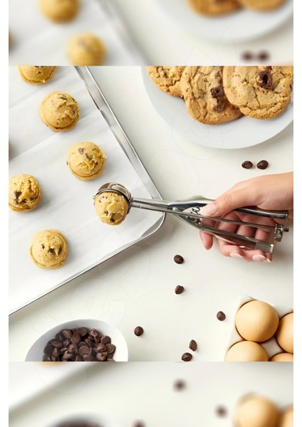 Paslanmaz Çelik Dondurma Kaşığı - Kurabiye Helva Kalıbı ve Kaşığı - Servis Kilitlenebilir Mekanizma modelleri