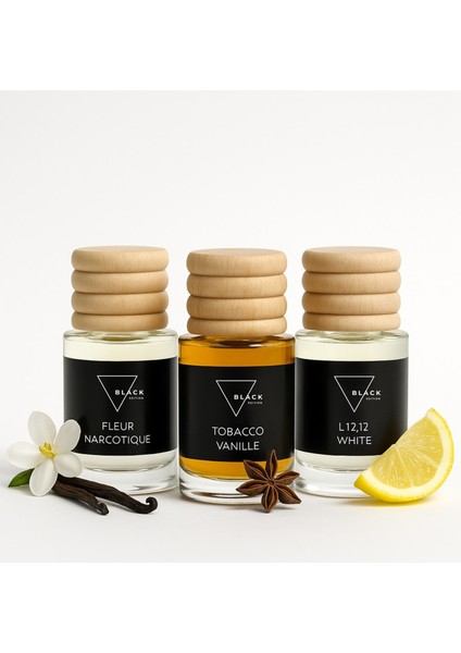 - Lüks Araç Parfümü – 3’lü Set – 40 gün kalıcı Asma kokular