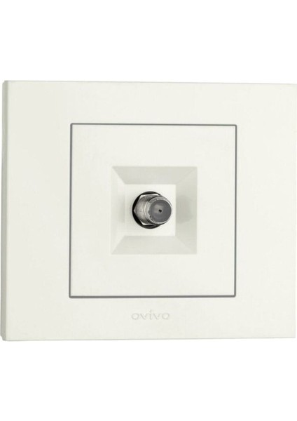 Grano Beyaz Televizyon Prizi Uydu F Konnektör Çerçeve Dahil