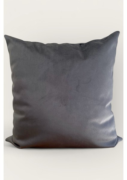 Antrasit Gri Kadife Babyface Kırlent Kılıfı