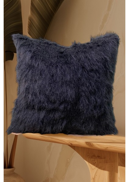 Peluş Kırlent Kılıfı - Siyah