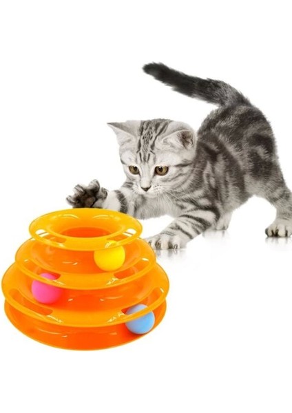 3 Katlı Kedi Oyuncağı Turntable Cat Toy