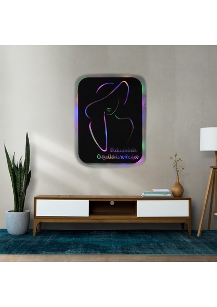 LED Işıklı Kişiselleştirilebilir Kadın Temalı Tablo Fragile Dekoratif Gece Lambası fırsatları