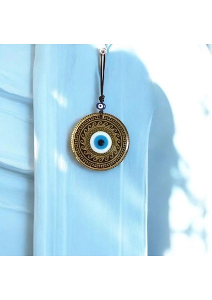 Altın Varaklı Nazar Boncuklu Füzyon Cam El Işçiliği 12 cm Duvar Süsü Nazarlık Hediyelik Eşya fırsatları