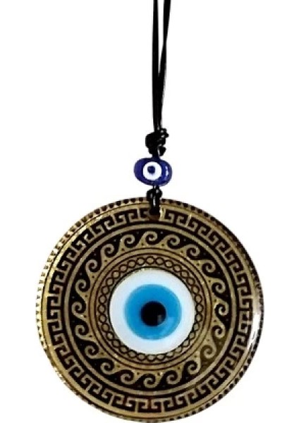 Altın Varaklı Nazar Boncuklu Füzyon Cam El Işçiliği 12 cm Duvar Süsü Nazarlık Hediyelik Eşya indirimleri