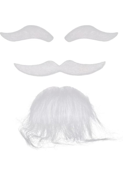 Beyaz Renk Kendinden Yapışkanlı Takma Sakal Bıyık ve Kaş Seti fiyatları