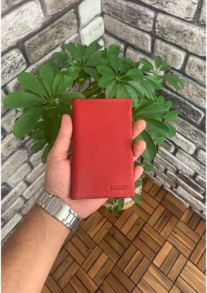 Kırmızı Hakiki Deri Pasaport Kılıfı Erkek / Kadın P5249