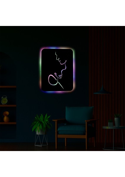 LED Işıklı Kişiselleştirilebilir Çift Temalı Tablo Vivian Dekoratif Gece Lambası fırsatları