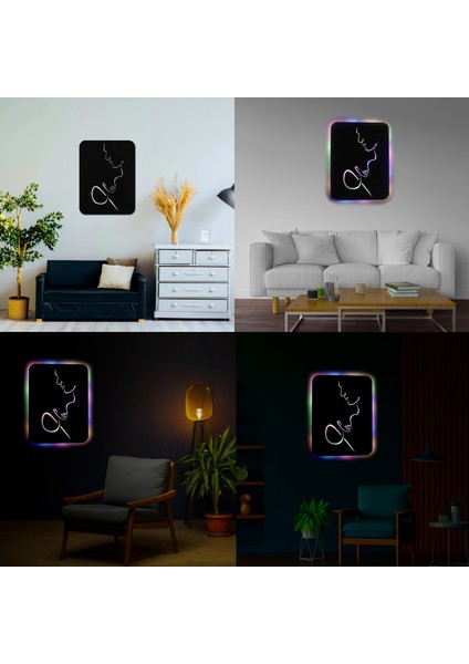 LED Işıklı Kişiselleştirilebilir Çift Temalı Tablo Vivian Dekoratif Gece Lambası