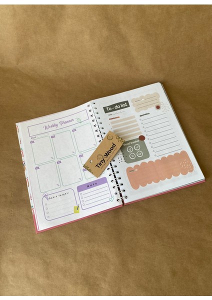 17X24 cm Stickerlı Süresiz Planlama Defteri – Sert Kapaklı Haftalık Günlük Ajanda, Organizer indirimleri