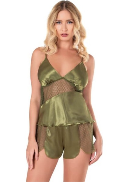 Dantel Detaylı Saten Kumaş Şortlu Pijama Takım fiyatları