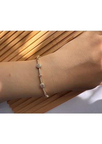 Xupıng Pembe Taşlı Su Yolu Gold Renk(Altın) Bileklik fiyatları