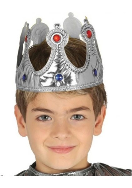 Gümüş Kumaş Çocuk Kral Tacı