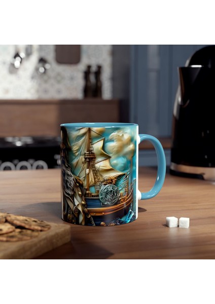Korsan ve Gemisi Temalı Baskılı Kupa