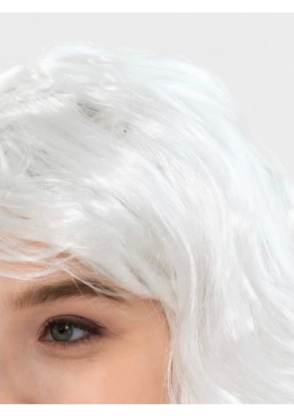 Beyaz Renk Kahküllü Dalgalı Uzun Parti Peruğu fiyatları