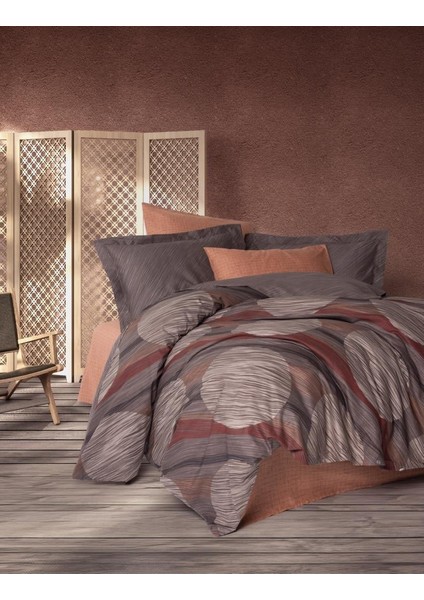 Modern Çift Kişilik Nevresim Takımı Fluss Tarçın 8680108078396