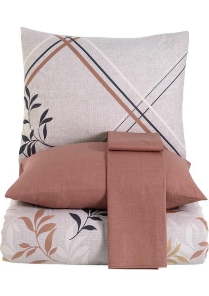 Çift Kişilik Ranforce Nevresim Takımı Belen Kahve modelleri