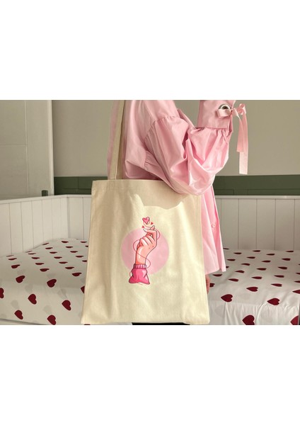 Ham Kanvas Baskılı Bez Çanta