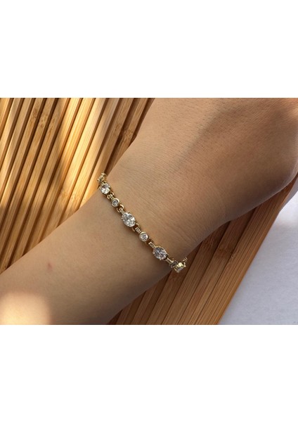 Taşlı Xupıng Zarif Şık Gold(Altın) Bileklik