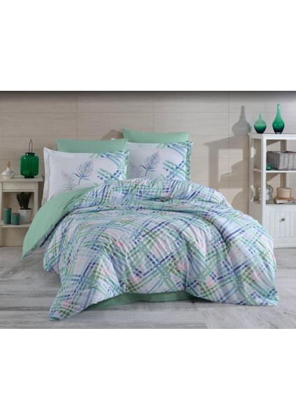 Çift Kişilik Ranforce Nevresim Takımı Irma Aqua