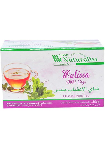 Melisa Bitki Çayı 20 Süzen Poşet