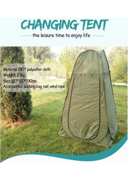 Kamp Alanı Duş Giyinme Wc Çadırı Fotoğrafcı Prova Kabini 190X120X120 fırsatları