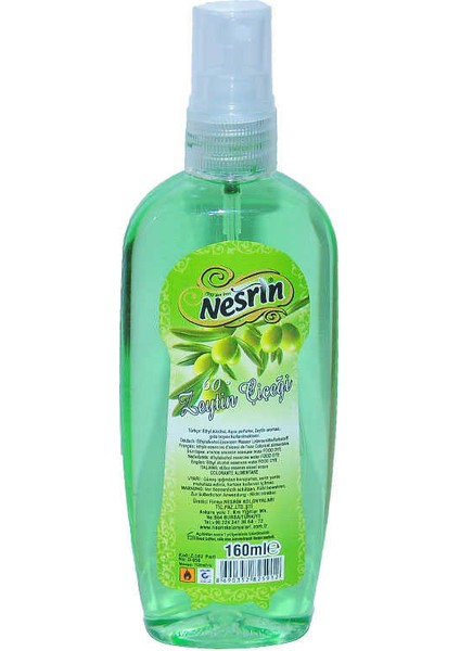 Zeytin Çiçeği Kolonyası 60 Derece Pet Şişe Sprey 160 ml