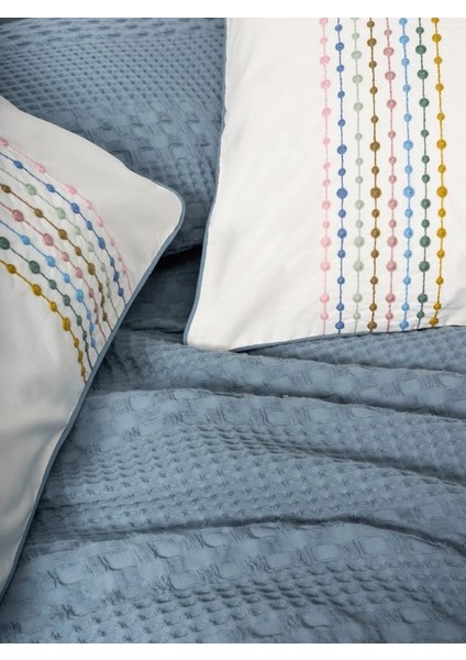 Aura Çift Kişilik Pike Takımı Pebble Indigo fiyatları