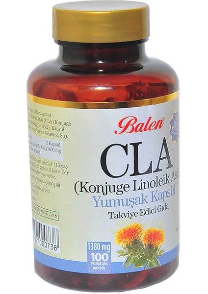 Cla Aspir Yağı (Konjuge Linoleik Asit) Yumuşak 100 Kapsül fiyatları