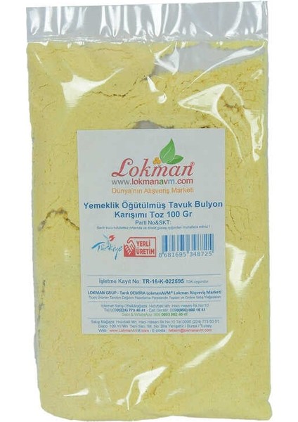 Tavuk Bulyon Toz Yemeklik Öğütülmüş Karışım 100 gr Paket fiyatları