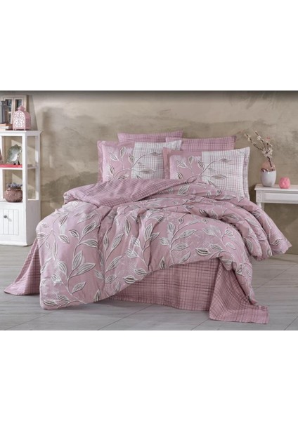 Çift Kişilik Ranforce Nevresim Takımı Vanessa Pudra