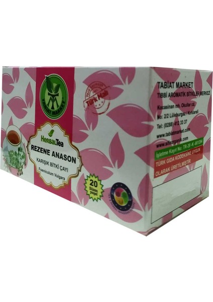 Rezene Anason Karışık Bitki Çayı 20 Süzen Poşet modelleri