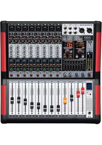 D-8P2000 Fx Usb-Sd-Bluetooth Destekli 2X1000 Watt 8 Kanal Power Mixer