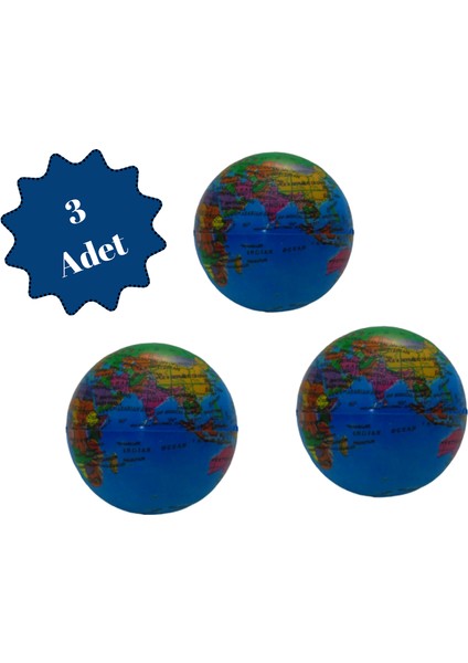 El & Parmak Çalıştırma Topu / Stress Topu / Avuç Topu / Sünger Top / Dünya Top 7,5 cm Yumuşak Top