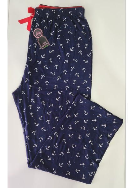 Bambu Likralı Ring Viskon Battal Beden Pijama Altı 6020