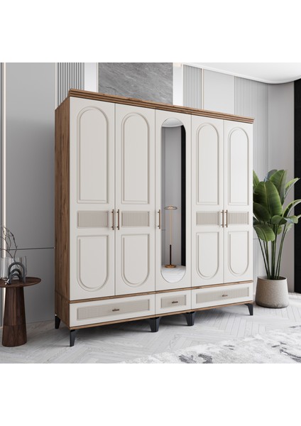Libra 5 Kapaklı Çekmeceli Gardırop Tamamı Mdf (Aytaşı) fiyatları