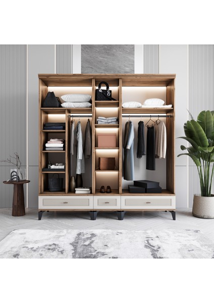 Libra 5 Kapaklı Çekmeceli Gardırop Tamamı Mdf (Aytaşı) modelleri
