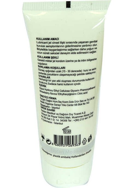 Kayganlaştırıcı Jel Çilekli Su Bazlı 100 ml fiyatları