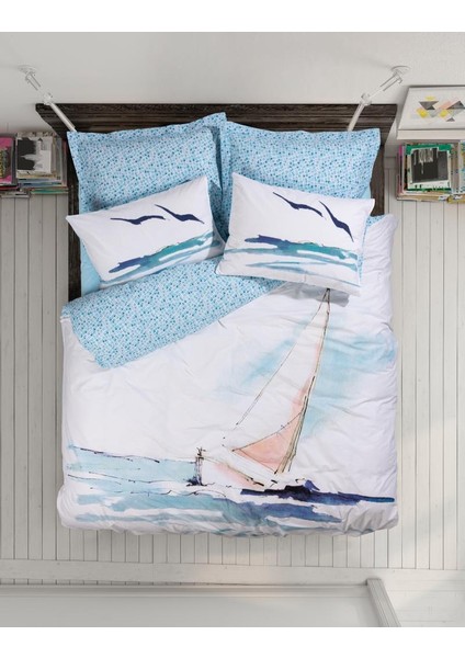 Maritime Nevresim Takımı Çift Kişilik Sail Mavi