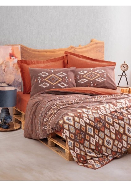 Etnich Nevresim Takımı Çift Kişilik Belize Kahve