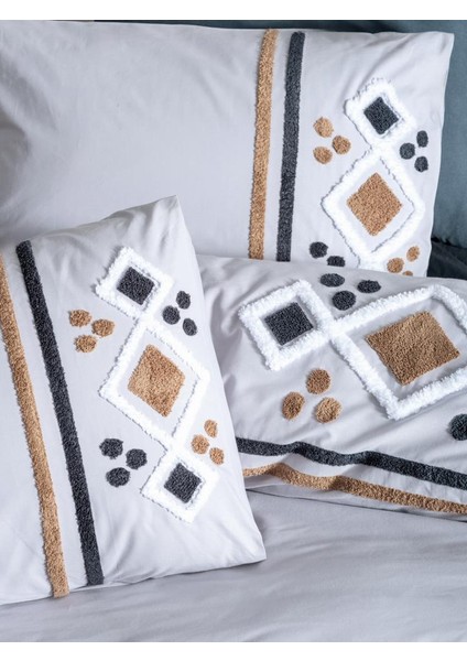 Puff Nakışlı Ranforce Çift Kişilik Nevresim Takımı Stesso Mavi fiyatları