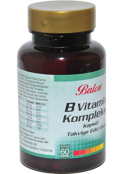B Vitamin Kompleksi 60 Kapsül fiyatları