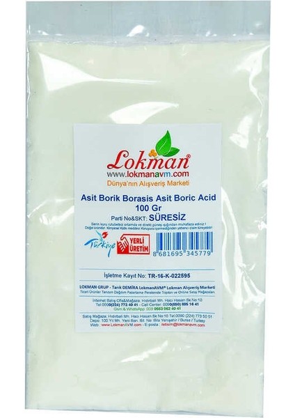 Asit Borik Borasis Asit Boric Acid 100 gr Paket fiyatları