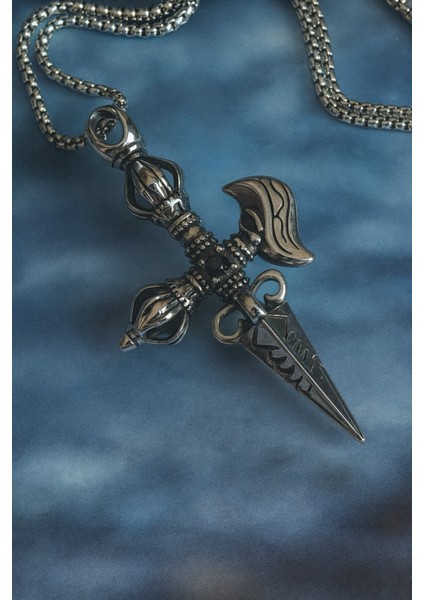 Phurba Vajra, Kırmızı & Siyah Zirkon Tibet Spiritüel Koruma Budist Tılsım Kolye modelleri