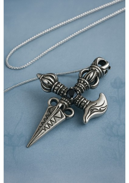 Phurba Vajra, Kırmızı & Siyah Zirkon Tibet Spiritüel Koruma Budist Tılsım Kolye fırsatları