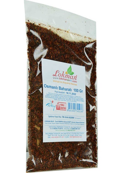 Osmanlı Baharatı Karışımı 100 gr Paket modelleri