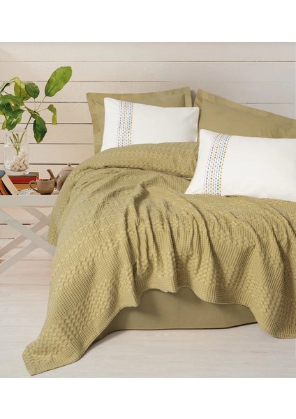 Aura Çift Kişilik Pike Takımı Pebble Hardal