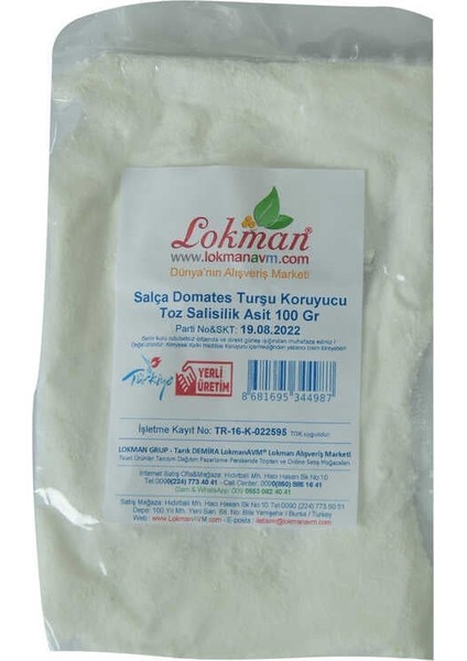 Salça Domates Turşu Koruyucu Toz Salisilik Asit 100 gr Paket fiyatları