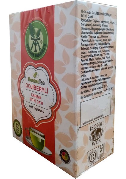 Gojiberyli Karışık Bitki Çayı 42 Süzen Poşet fiyatları